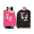 thumbnail image 1 of Awkward Styles Boyfriend Girlfriend Couple Sweatshirts Hands Off My Guy Off the Shoulder Sweatshirt Hands Off My Girl Sweater Matching Valentines Day Outfit for Couples Funny Sweaters for Couples, 1 of 5