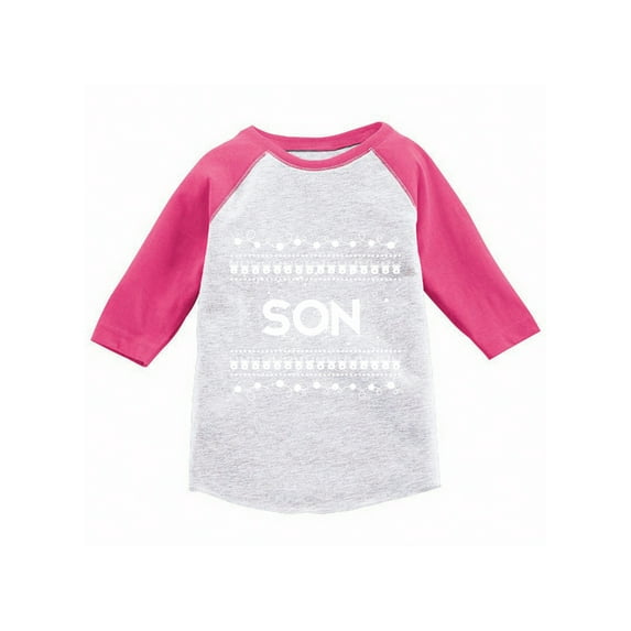 Awkward Styles Boys Christmas T-Shirt Son Christmas Pattern Toddler Raglan Shirt