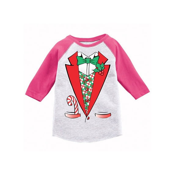 Awkward Styles Boys Girls Christmas T-Shirt Funny Xmas Tuxedo Raglan Shirt Kids