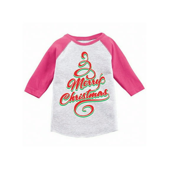 Awkward Styles Boys Girls Christmas T-Shirt Merry Xmas Tree Raglan Shirt Kids