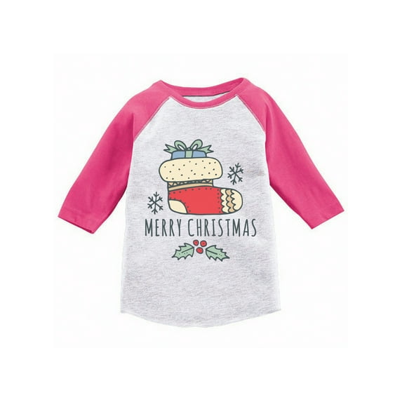 Awkward Styles Boys Girls Christmas T-Shirt Xmas Stocking Raglan Shirt Kids