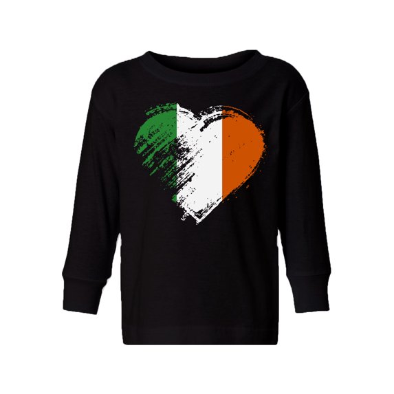 Awkward Styles Boys Girls Patrick Day Shirt Long Sleeve Irish Flag Heart Tee for Kids Proud Irish
