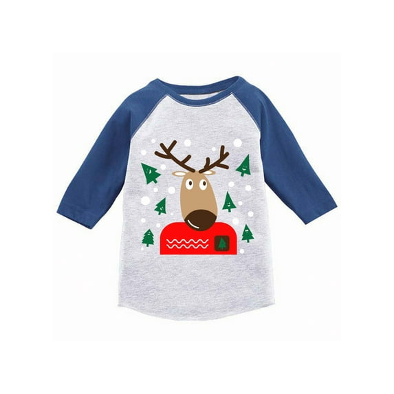 Awkward Styles Boys Girls Xmas T-Shirt Adorable Christmas Deer Toddler Raglan Shirt
