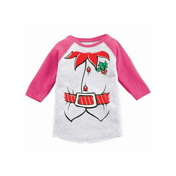 Awkward Styles Boys Girls Xmas T-Shirt Adorable Christmas Elf Suit Toddler Raglan Shirt