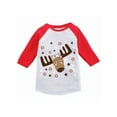 thumbnail image 1 of Awkward Styles Boys Girls Xmas T-Shirt Brown Christmas Deer Toddler Raglan Shirt, 1 of 4