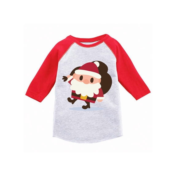 Awkward Styles Boys Girls Xmas T-Shirt Christmas Cartoon Santa Raglan Shirt Kids
