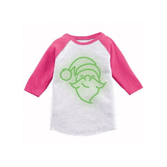 Awkward Styles Boys Girls Xmas T-Shirt Neon Christmas Santa Raglan Shirt Kids