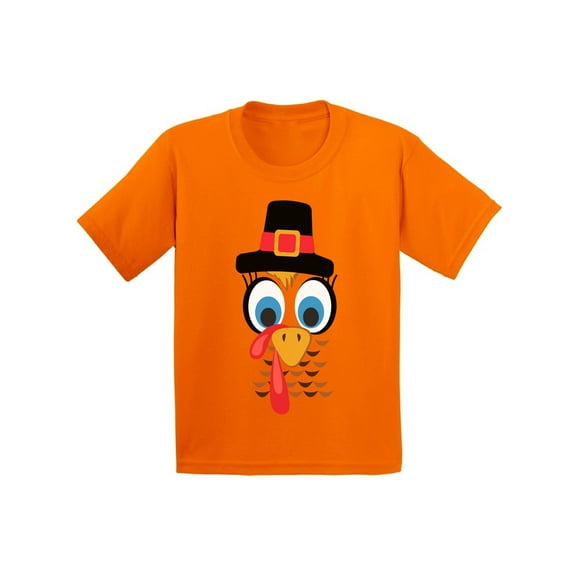 Awkward Styles Boys Thanksgiving Shirts Kids Turkey Face T-shirt