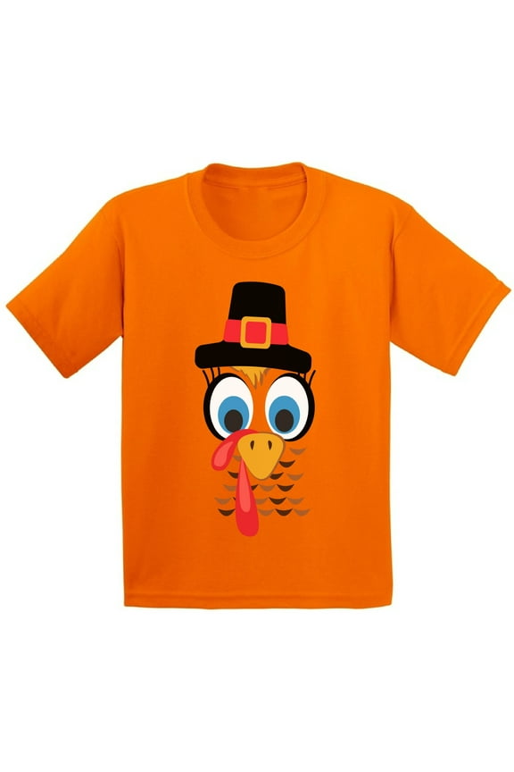 Boys Thanksgiving Shirts Kids Turkey Face T-shirt
