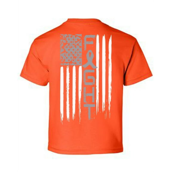 Awkward Styles Brain Cancer Awareness T-Shirt Grey Fight Flag Kids T Shirts Back Print