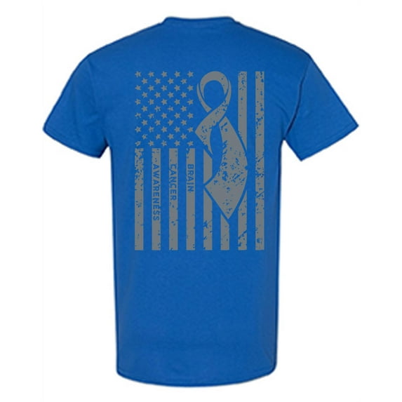 Awkward Styles Brain Cancer Awareness T-Shirt Grey Flag T Shirts for Men Back Print