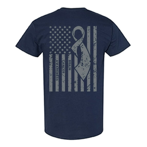 Awkward Styles Brain Cancer Awareness T-Shirt Grey Flag T Shirts for Men Back Print