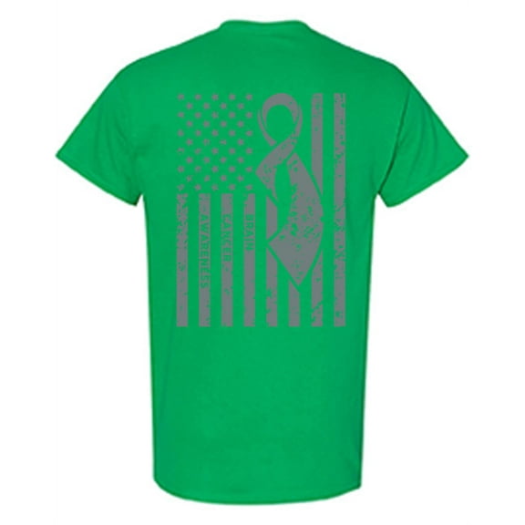 Awkward Styles Brain Cancer Awareness T-Shirt Grey Flag T Shirts for Men Back Print