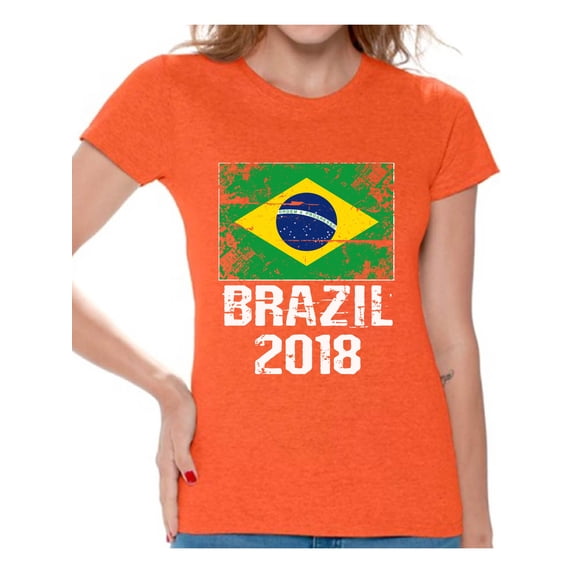 Awkward Styles Brazil 2018 Shirt for Women Brazilian Flag Tshirt Soccer Gifts