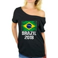 thumbnail image 1 of Awkward Styles Brazil 2018 Soccer Off Shoulder Shirt Brazilian Flag Baggy Shirt, 1 of 4