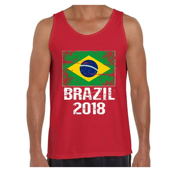 Awkward Styles Brazil 2018 Tank Top for Men Brazilian Flag Gifts Soccer Tank Top