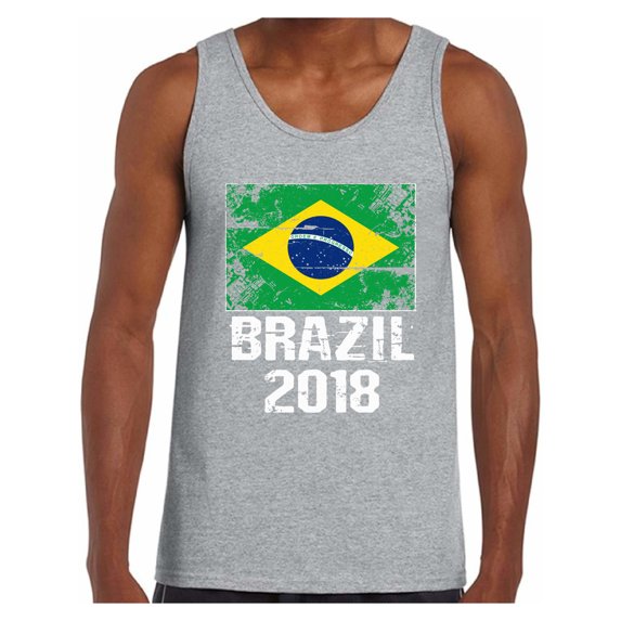 Awkward Styles Brazil 2018 Tank Top for Men Brazilian Flag Gifts Soccer Tank Top