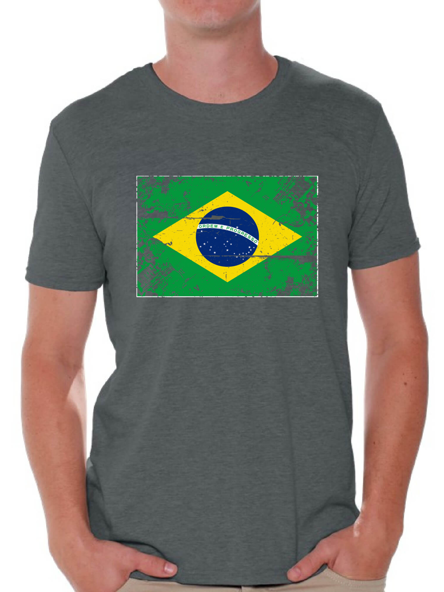 Awkward Styles Brazil Flag Shirt for Men Brazilian Soccer 2018 Tshirt Gifts from Brazil Flag of Brazil Brazilian Men Brazil Shirts for Men Brazil 2018 Tshirt Brazilian Gifts for Him Brazilian Flag - image 1 of 4