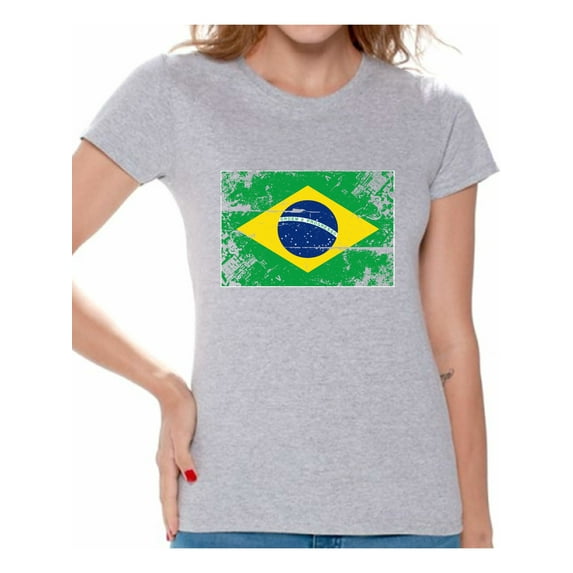 Awkward Styles Brazil Flag Shirt for Women Brazilian Soccer 2018 Tshirt Gifts from Brazil Flag of Brazil Brazilian Women Brazil Shirts for Women Brazil 2018 Tshirt Brazilian Gifts for Women
