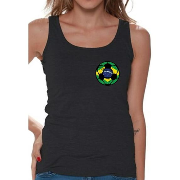 Awkward Styles Brazil Tank Top for Women Brazilian Soccer Tank Brazilian Gifts