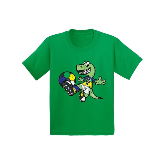 Awkward Styles Brazilian Youth Shirt Dinosaur Gifts Kids Brazil Football Shirt