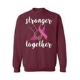 thumbnail image 1 of Awkward Styles Breast Cancer Awareness Crewneck Sweater Stronger Together Sweatshirts, 1 of 5