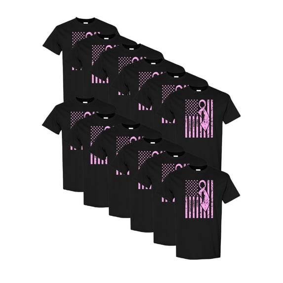 Awkward Styles Breast Cancer Awareness Mens Shirt Breast Cancer Awareness Shirt for Him Support Cancer Shirt Set of 6 Set of 12 Set of 24