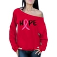 thumbnail image 1 of Awkward Styles Breast Cancer Awareness Sweater Hope Ribbon Off Shoulder Tops for Women, 1 of 4