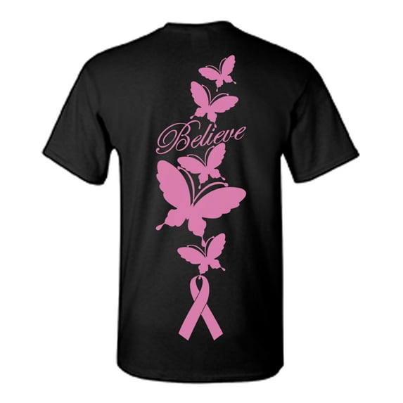 Awkward Styles Breast Cancer Awareness T-Shirt Believe T Shirts for Men Back Print