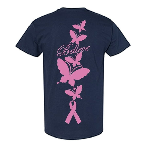 Awkward Styles Breast Cancer Awareness T-Shirt Believe T Shirts for Men Back Print