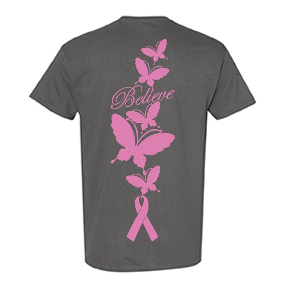 Awkward Styles Breast Cancer Awareness T-Shirt Believe T Shirts for Men Back Print