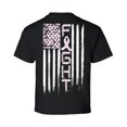 thumbnail image 1 of Awkward Styles Breast Cancer Awareness T-Shirt Fight Flag Kids T Shirts Back Print, 1 of 4
