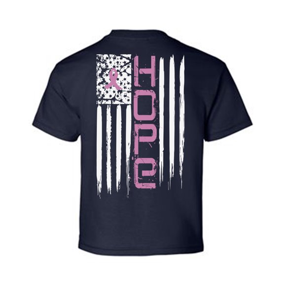 Awkward Styles Breast Cancer Awareness T-Shirt Hope Flag Kids T Shirts Back Print