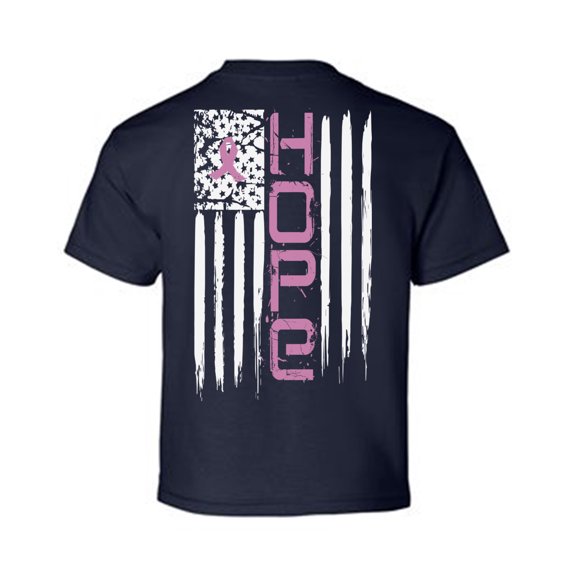 Awkward Styles Breast Cancer Awareness T-Shirt Hope Flag Kids T Shirts Back Print