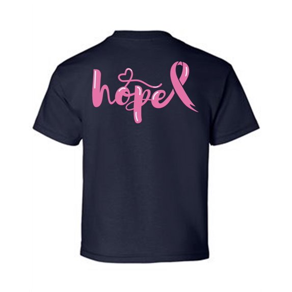 Awkward Styles Breast Cancer Awareness T-Shirt Hope Pink Ribbon Kids T Shirts Back Print