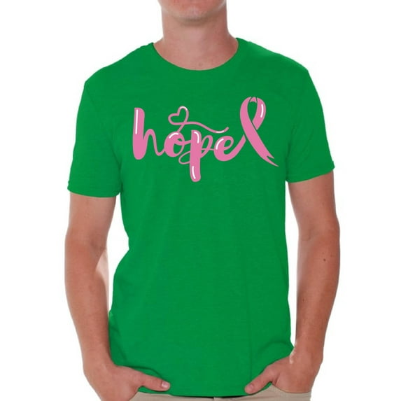 Awkward Styles Breast Cancer Awareness T-Shirt Hope Pink Ribbon T Shirts for Men