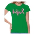 thumbnail image 1 of Awkward Styles Breast Cancer Awareness T-Shirt Hope Pink Ribbon T Shirts for Women, 1 of 4