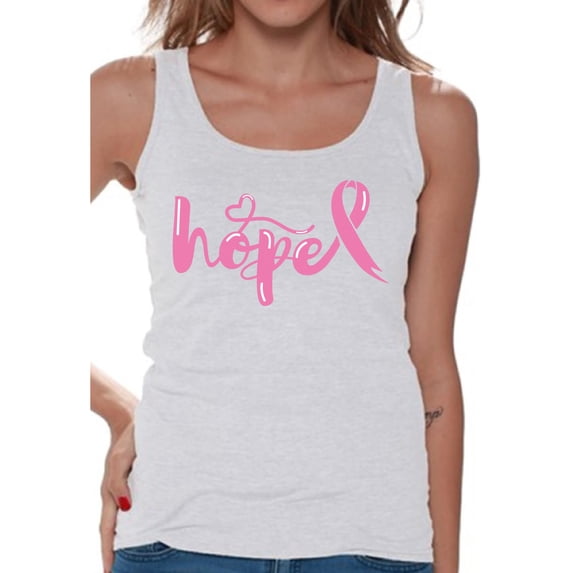 Awkward Styles Breast Cancer Awareness T-Shirt Hope Pink Ribbon Tank Tops for Women