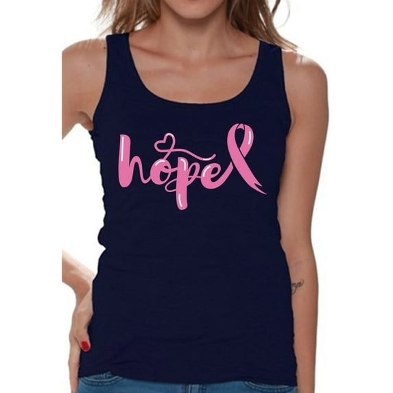 Awkward Styles Breast Cancer Awareness T-Shirt Hope Pink Ribbon Tank Tops for Women