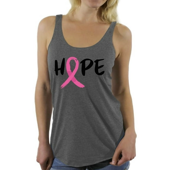 Awkward Styles Breast Cancer Awareness T-Shirt Hope Ribbon Racerback Tank Tops