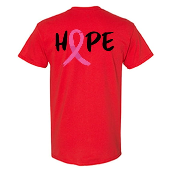 Awkward Styles Breast Cancer Awareness T-Shirt Hope Ribbon T Shirts for Men Back Print