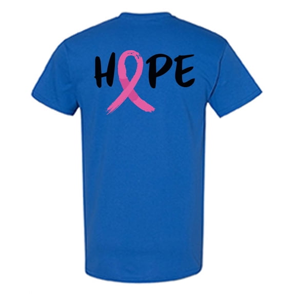 Awkward Styles Breast Cancer Awareness T-Shirt Hope Ribbon T Shirts for Men Back Print