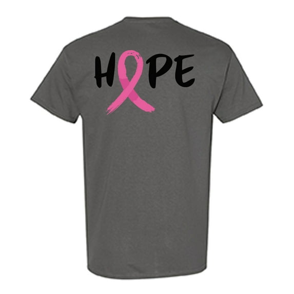 Awkward Styles Breast Cancer Awareness T-Shirt Hope Ribbon T Shirts for Men Back Print