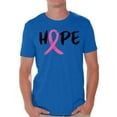 thumbnail image 1 of Awkward Styles Breast Cancer Awareness T-Shirt Hope Ribbon T Shirts for Men, 1 of 4