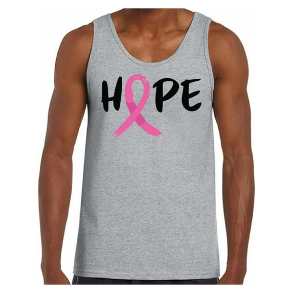 Awkward Styles Breast Cancer Awareness T-Shirt Hope Ribbon Tank Tops for Men