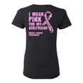 thumbnail image 1 of Awkward Styles Breast Cancer Awareness T-Shirt I Wear Pink For My Girlfriend T Shirts for Women Back Print, 1 of 4