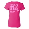thumbnail image 1 of Awkward Styles Breast Cancer Awareness T-Shirt I Wear Pink For My Girlfriend T Shirts for Women Back Print, 1 of 4