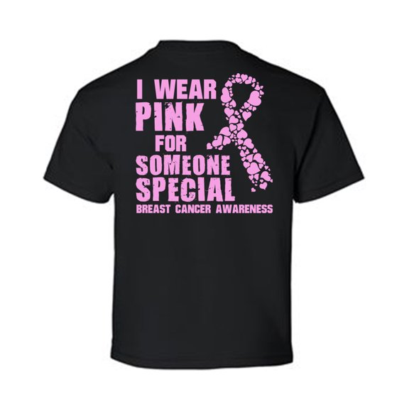 Awkward Styles Breast Cancer Awareness T-Shirt I Wear Pink For Someone Special Kids T Shirts Back Print