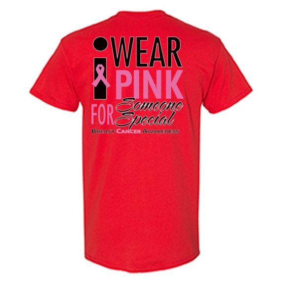 Awkward Styles Breast Cancer Awareness T-Shirt I Wear Pink For Someone Special T Shirts for Men Back Print
