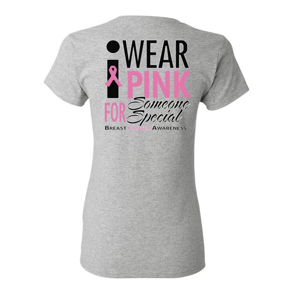 Awkward Styles Breast Cancer Awareness T-Shirt I Wear Pink For Someone Special T Shirts for Women Back Print 1